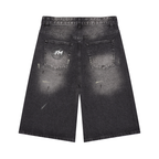 Vintage Wash Wide Leg Denim Shorts