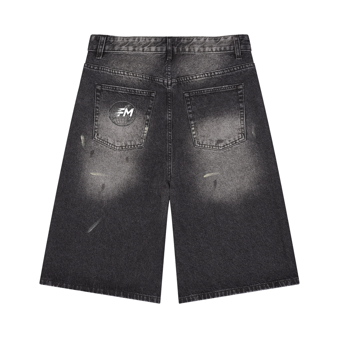 Vintage Wash Wide Leg Denim Shorts