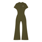 Women’s Tight Flared Leg Quarter-Zip Jumpsuit