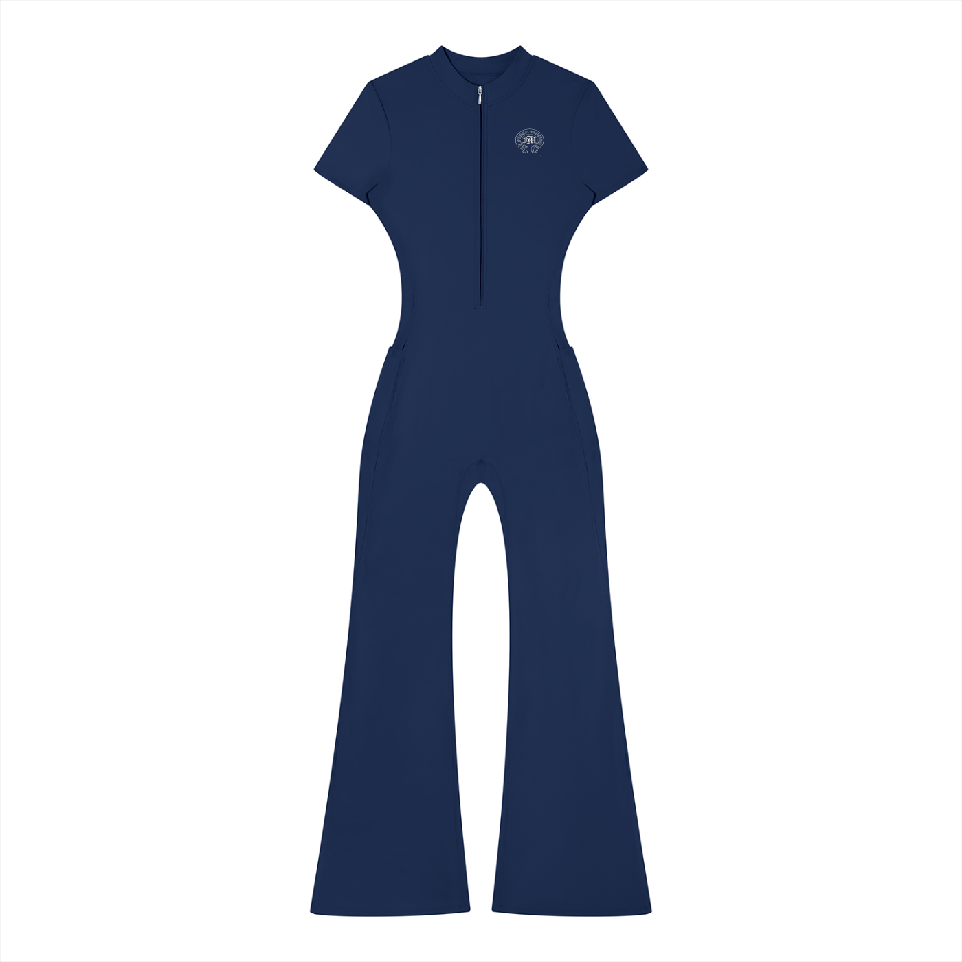 Women’s Tight Flared Leg Quarter-Zip Jumpsuit