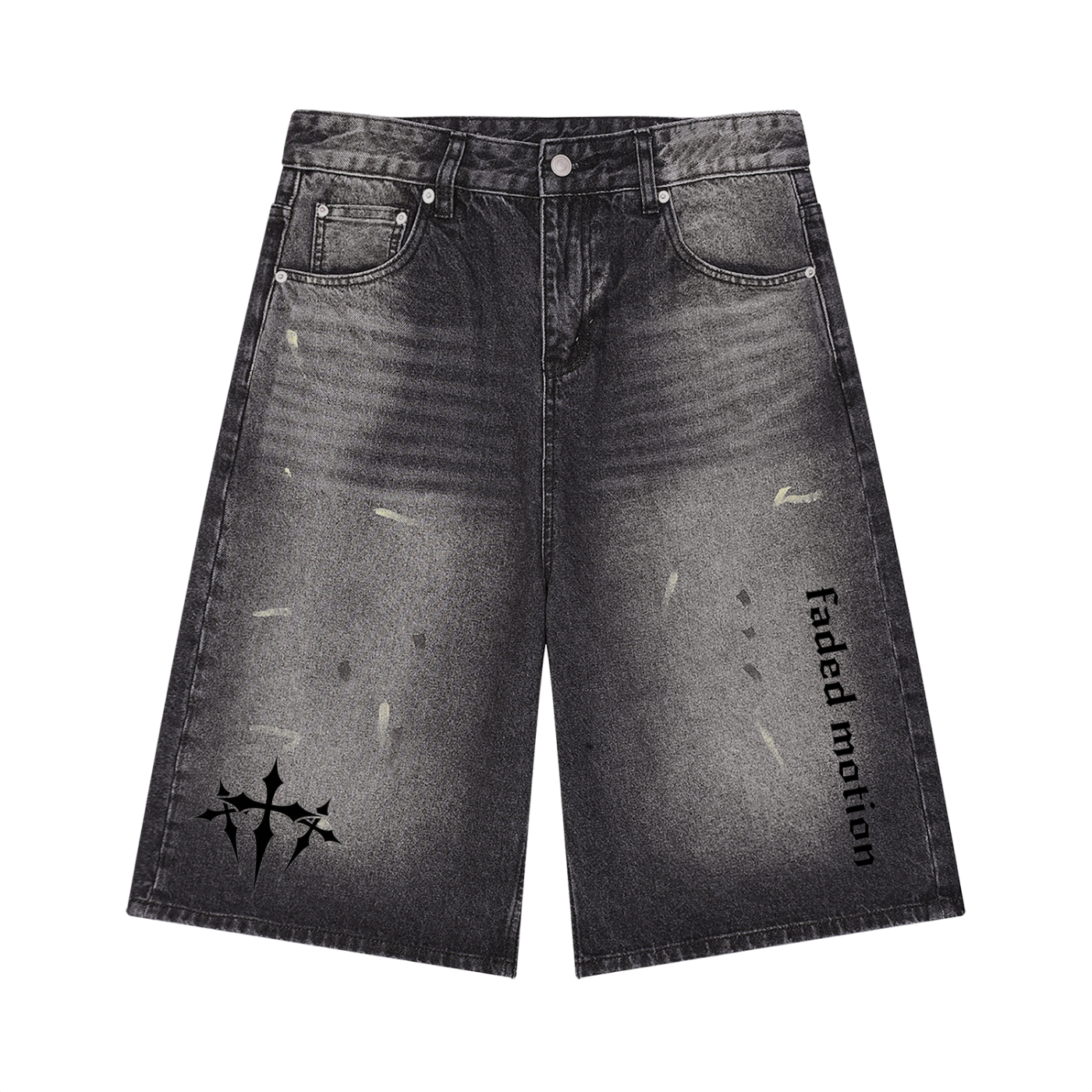 Vintage Wash Wide Leg Denim Shorts